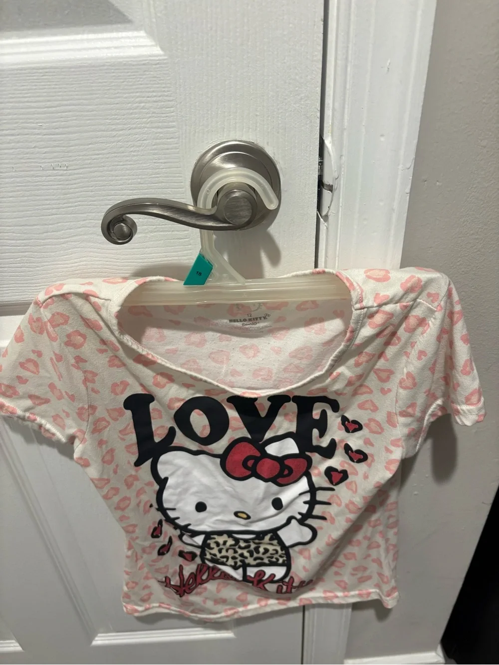 Hello Kitty Pink and White 'LOVE' Graphic Tee